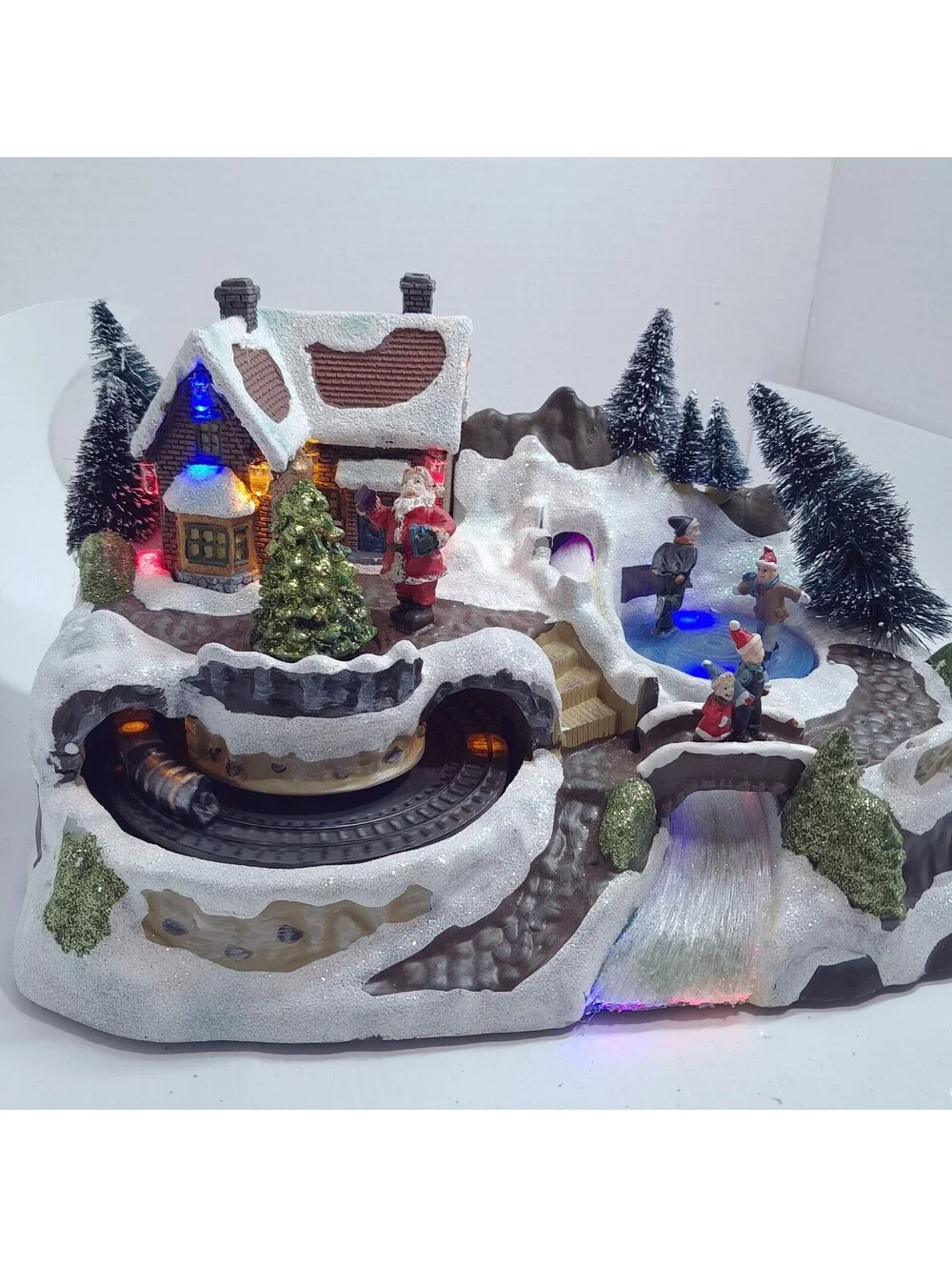Avon Holiday Winter Wonderland centerpiece lighted Fiber Optic Christmas village